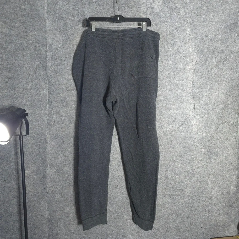 American Eagle Joggers Mens XL Gray Heathered Fleece Drawstring Sweatpants Solid